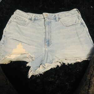 Hollister Light Blue Distressed Jean Shorts